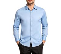 Mauro Kane Camicia Uomo No Stiro Maniche Lunghe Elegante Regular Fit, S~2XL | Camicia Uomo Senza Stirare Antipiega, Estensibile e Satinata, Comoda, Regular Fit per Ufficio, Cerimonia e Matrimonio