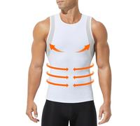 Mauro Kane Canotta Compressione Uomo Canotte Palestra Canottiere Uomo Contenitive Maglietta Dimagrante Snellente Maglia Shapewear, Bianco, M
