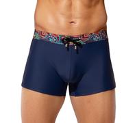 Mauro Kane Costume Piscina Uomo Boxer Bagno Uomo Swim Boxershorts Coulisse Regolabile Spiaggia Mare Piscina Blu Scuro S