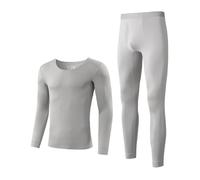 Mauro Kane Intimo termico da uomo Set Top e Bottom Set Caldo Base Layer Manica Lunga Johns Pantaloni Inverno Abbigliamento Sci, A2-grigio, L