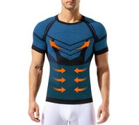 Mauro Kane Maglietta Compressione Uomo Maniche Corte - Modellante per Pancia Piatta - Body Shaper Fitness Palestra Traspirante sotto Maglietta per Fitness