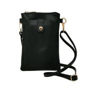 Mauro Pelletteria Tracolla Donna Piccola in Vera Pelle, Mini Borsa a Tracolla Portacellulare e Documenti Made in Italy, Modello Jeremy Nero