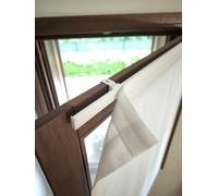 mauro Tenda a Vetro Senza Fori con Nastro a Strappo - Kit Completo: Profilo Alluminio, Supporti a Gancio, Piattina - Facile da Montare - Per Finestre PVC o Legno - 35-90 cm - 75x225 cm