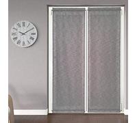 mauro Tende per Finestra e porta confezionate su misura-Larghezza cm 45/50/60/65/80 -Tende a Vetro-Tessuto Grigio Effetto Lino (45x225 cm)