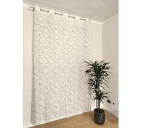 mauro Tende ricamate con occhielli - 1 pannello larghezza maxi 200 cm altezza da 180 a 280 cm - tende soggiorno, salotto, camera - art tebe - bianco/grigio-1 * 200x260 cm