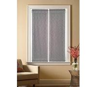 mauro Tende tendine a pannello a vetro per Finestra e porta confezionate su misura-Larghezza cm 45/50/60/65/80 -Tende a Vetro-Tessuto Grigio Effetto Lino (65x135 cm)