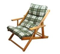 MAURY S Poltrona Sdraio Relax Comodona in Legno 3 posizioni con Cuscino