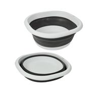 Maury's Bacinella Pieghevole Multiuso, In Colore Grigio e Bianco, Ideale per Bucato, Cucina o In ogni altro Utilizzo quotidiano, Facile Da Riporre Dopo l'Utilizzo (Quadrata- 7 LT)