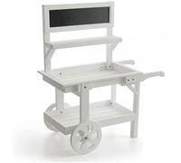 MAURY'S CARRETTO SHABBY ESPOSITORE IN LEGNO PORTA PIANTE (Bianco | 69 x 33 x h 85 cm)