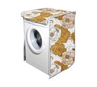 Maury's Coprilavatrice e Asciugatrice In Tessuto Con Zip - Antipolvere, Apertura Frontale, Interno, Esterno, Impermeabile, Interno Felpato, Telo Protezione - (Con Rose, 60x60x80h cm)