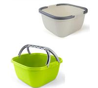 MAURY'S IL NUMERO UNO DEL RISPARMIO BACINELLA QUADRA IN PLASTICA CON MANICI 40 X 40 X H32 CM IN COLORE ASSORTITO
