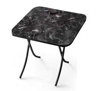 MAURY'S IL NUMERO UNO DEL RISPARMIO SAN PAOLO TAVOLO RETTANGOLARE PIEGHEVOLE LEGGERO E SALVASPAZIO (EFFETTO MARMO NERO, 70X70XH75 CM)