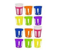 MAURY'S IL NUMERO UNO DEL RISPARMIO SET 12 PORTA BICCHIERI IN PLASTICA CON COLORI ASSORTITI