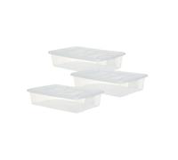 MAURY'S IL NUMERO UNO DEL RISPARMIO SET 3 PZ BOX SCATOLA SOTTO LETTO DA 60X40XH14CM IN PLASTICA CON COPERCHIO (Bianco)