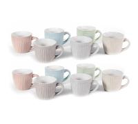 MAURY'S IL NUMERO UNO DEL RISPARMIO Set 6/12 Tazzine da Caffè - Colori Pastello, 90 cc, in Rilievo, Ceramica, Ideali per Espresso, Idea Regalo, Assortito - 6 x 5,5h cm (12, Assortito, 6 x 5,5H CM)