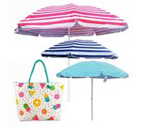 Maury's Kit Ombrellone da Spiaggia Super Resistente in Colorazione Assortita + B