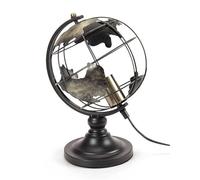 Maury's Lampada Mappamondo in Metallo Nero,Dimensioni 24x24x35 cm, Design Moderno e Originale per un Illuminazione Sofisticata e Funzionale