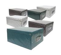 MAURY'S Ordine Perfetto con Scatole e Contenitori per Armadio, Organizzatori Rigidi e Salvaspazio. Sottoletto e per Vestiti. Ideali per Trasloco 50x39x24 cm colori assortiti (Cerchi)