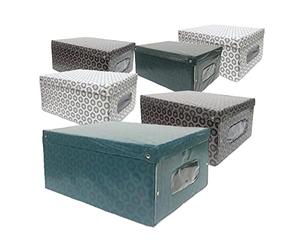 MAURY'S Ordine Perfetto con Scatole e Contenitori per Armadio, Organizzatori Rigidi e Salvaspazio. Sottoletto e per Vestiti. Ideali per Trasloco 50x39x24 cm colori assortiti (Cerchi)