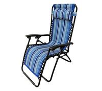 MAURY'S Poltrona Relax Imbottita Regolabile Reclinabile (Righe blu)