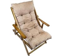 MAURY'S Poltrona Sdraio Relax Comodona in Legno 3 posizioni con Cuscino Imbottito Adatta a Ogni Ambiente (Classic Ecrù)