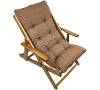 MAURY'S Poltrona Sdraio Relax Comodona in Legno 3 posizioni con Cuscino Imbottito Adatta a Ogni Ambiente (Classic Marrone)