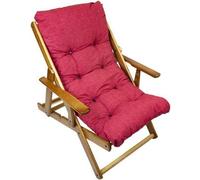 MAURY'S Poltrona Sdraio Relax Comodona in Legno 3 posizioni con Cuscino Imbottito Adatta a Ogni Ambiente (Classic Rosso)