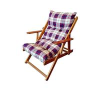 MAURY'S Poltrona Sdraio Relax Comodona in Legno 3 posizioni con Cuscino Imbottito Adatta a Ogni Ambiente (Scozzese Bordeaux)