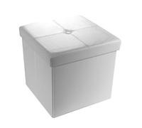 Maury's Pouf Contenitore Imbottito Quadrato, Dimensioni 40x40 cm, Funzionale e Elegante per il tuo Arredamento. (Bianco)
