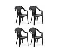MAURY'S Sedie in Plastica per Esterno e Interno con Schienale 55x54x82 Cm (Antracite, 4)