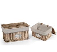 Maury's Set 2 Ceste Rettangolari Beige con Scritta 'Sweet Home' e Coperchio: Organizzazione e Stile per la Tua Casa