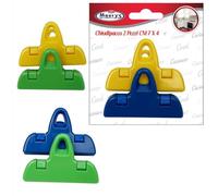 Maury's Set 2 Mollette Chiudipacco, In Plastica Di Dimensioni 7x4 cm, In Colore Assortito