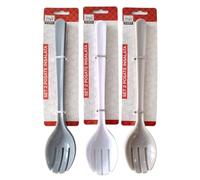 Maury's Set 2 Posate per l'Insalata in Plastica, Impugnatura Facile, Colori Assortiti per un Servizio Completo e Versatile