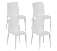 Maury's Set 4 Sedie Impilabili per Esterno Effetto Rattan - da Giardino, Arredamento, Resistente ai Raggi UV, Facile da Pulire, Terrazzo, Sedia per Tavolo, Bar - Struttura Capacità Max 100 Kg