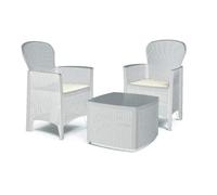 Maury's Set di Mobili da Giardino: Perfetti per Interni ed Esterni, Design Moderno, Eleganza per il tuo Spazio Outdoor. Con Tavolo e Due Poltrone (Bianco, Tree)