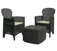 Maury's Set di Mobili da Giardino: Perfetti per Interni ed Esterni, Design Moderno, Eleganza per il tuo Spazio Outdoor. Con Tavolo e Due Poltrone (Antracite, Tree)