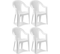 MAURY'S Set Sedie da Giardino Kora in Polipropilene 55 X 54 X 82 Cm (Bianco, 4)