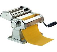 MAURY'S Sfogliatrice Inox Macchina Per La Pasta Fresca all'Uovo per Fettuccine Tagliolini Funzionamento Manuale a Manovella Larghezza 9 Tagli in Acciaio e Rullo In Alluminio (Larghezza 180 mm)
