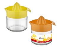Maury's Spremiagrumi manuale, realizzata In vetro Con Coperchio In Plastica Assortito, Di dimensioni 11,5 x 5,8 cm,Porta in Tavola spremute sempre Fresche