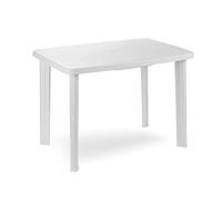 Maury's Tavolo da Giardino in Plastica: Moderno, Resistente ed Adatto anche per gli Interni.Facile da Riporre e Perfetto per gli Spazi Esterni. (Bianco, Faretto-101x68xh72 cm)