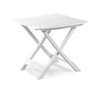Maury's Tavolo da Giardino in Plastica: Moderno, Resistente ed Adatto anche per gli Interni.Facile da Riporre e Perfetto per gli Spazi Esterni. (Bianco, Tevere Pieghevole-80x72xh70 cm)