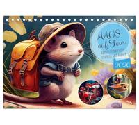 Maus auf Tour - Abenteuerkalender für Kids mit Planer (Tischkalender 2026 DIN A5 quer), CALVENDO Monatskalender: Erkunde mit der kleinen Maus die Wunder der Natur!