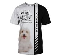 MAUXpIAO Felpe con cappuc cio Giacche T-shirt Cardigan Sottile 3D COTON DE TULEAR Stampa Pullover Uomo Donna Poliestere Felpa casual Morbido Materiale/a4/3XL