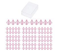 Mavaol 100 graffette a forma di aeroplano per prevenire la ruggine, processo di placcatura, graffette carine per la creazione di biglietti per scrapbooking (Pink)