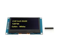 Mavaol Display OLED da 2,42 pollici, risoluzione 128x64, basso consumo, interfaccia SPI, compatibile con ESP32, ESP8266, STM32 per progetti fai da te (MRA091B Giallo)