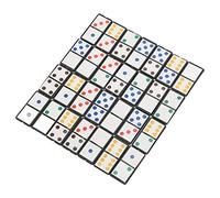 Mavaol Doppio sei domino Set Gioco interattivo da tavolo portatile in plastica Punto colorato Bambini che imparano campeggio in viaggio