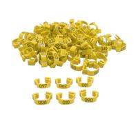 Mavaol Fasce per Cosce di Pollo Etichette numerate durevoli per la Gestione del pollame 20 mm 100 Pezzi (Yellow)