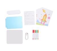 Mavaol Lavagna per appunti a LED ricaricabile per bambini con supporto, tavolo da disegno illuminato in acrilico cancellabile con 6 fogli di storie a colori, 7 penne colorate, 4
