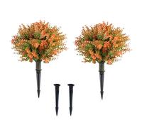 Mavaol Set di arbusti topiaria artificiale di eucalipto arancione per decorazioni da esterno
