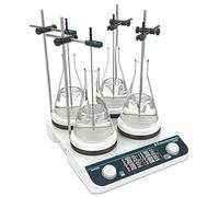 Mavdecll Agitatore Magnetico con Piastra Riscaldante Multiposizione, Miscelatore Multiplo con Piastra Riscaldante Ad Alta Temperatura 310 ℃, capacità 2L*4, velocità Regolabile 50-1500 Giri/min